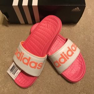 Pink Adidas Slides